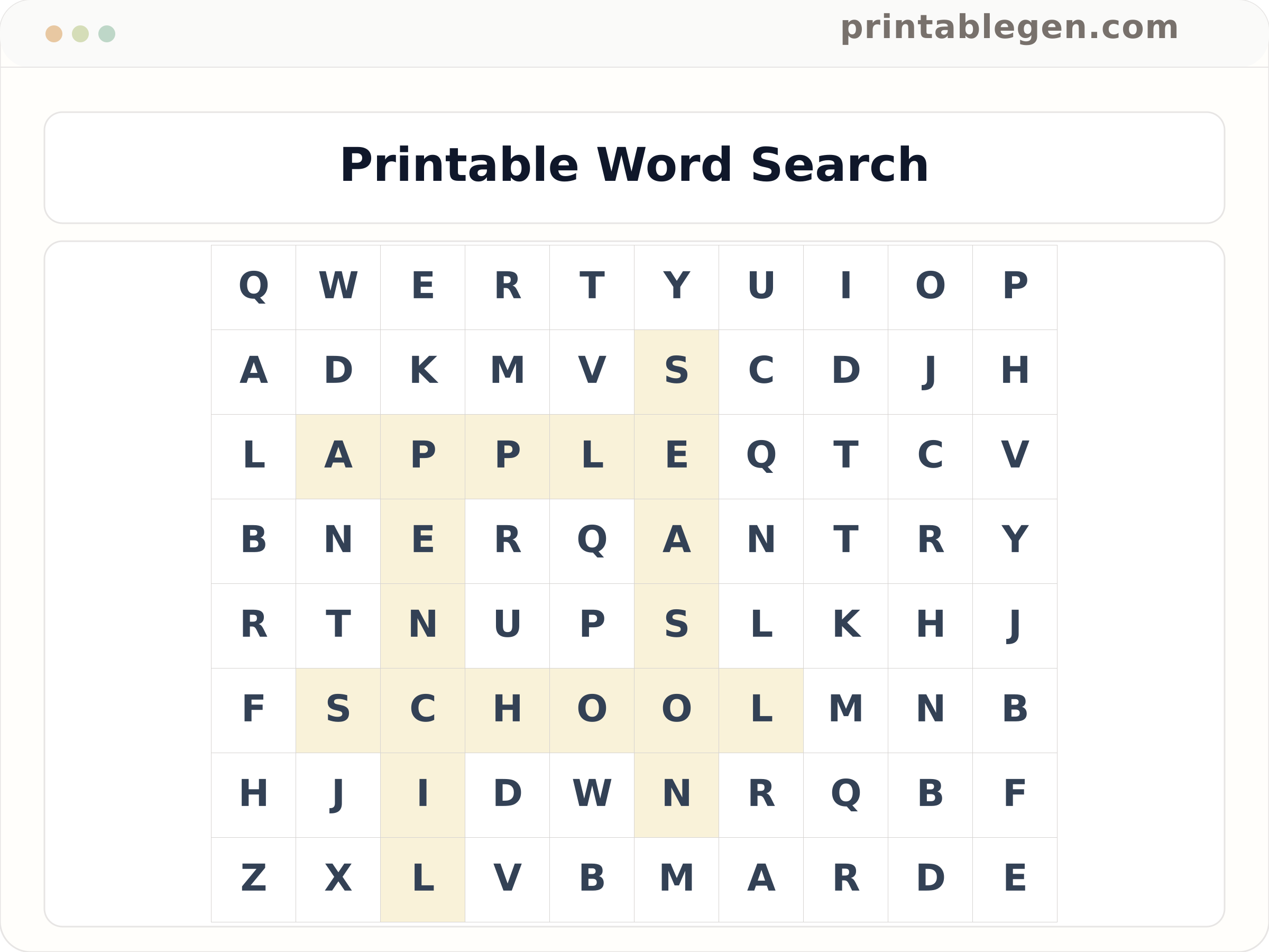 Printable word search worksheet preview image for classroom and home use